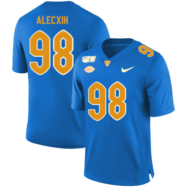 2019 Men #98 Chas Alecxih Pitt Panthers College Football Jerseys Sale-Royal